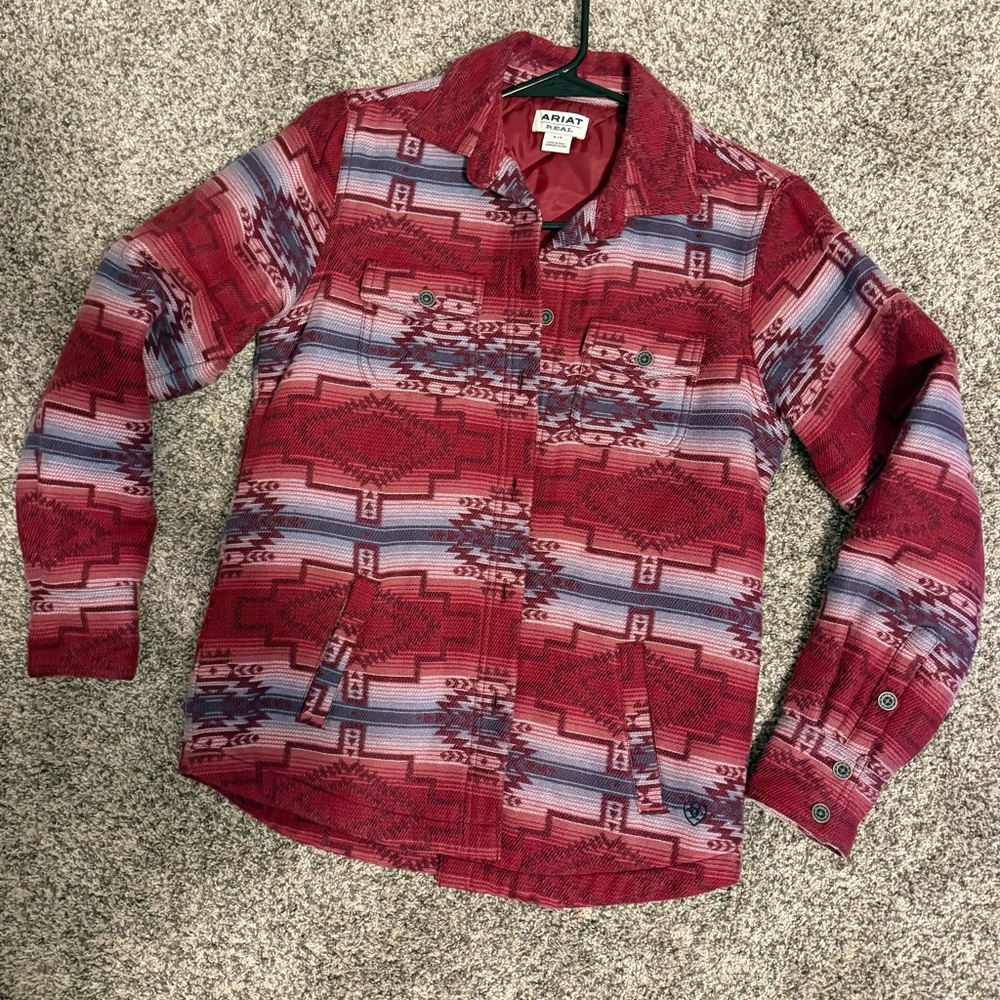Ariat women’s Southwestern Red Pattern quilted super heavy jacket